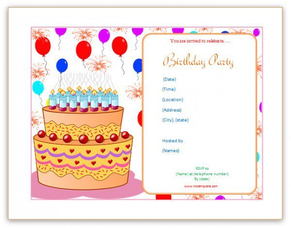 Free Birthday Invitation Templates For Word