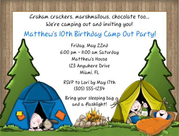 Free Camping Birthday Party Invitation Templates