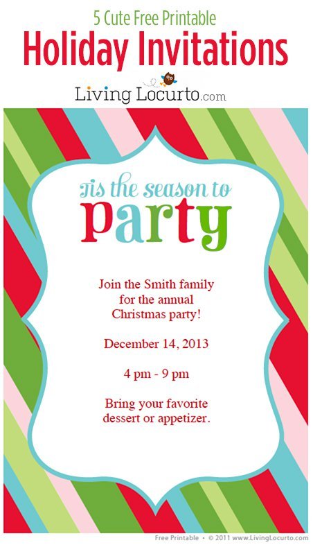 Free Christmas Printable Party Invitations