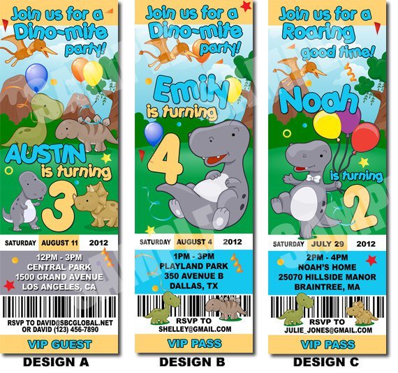 Free Dinosaur Birthday Party Invitation Templates