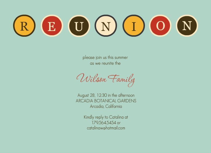 Free Family Reunion Invitations Templates