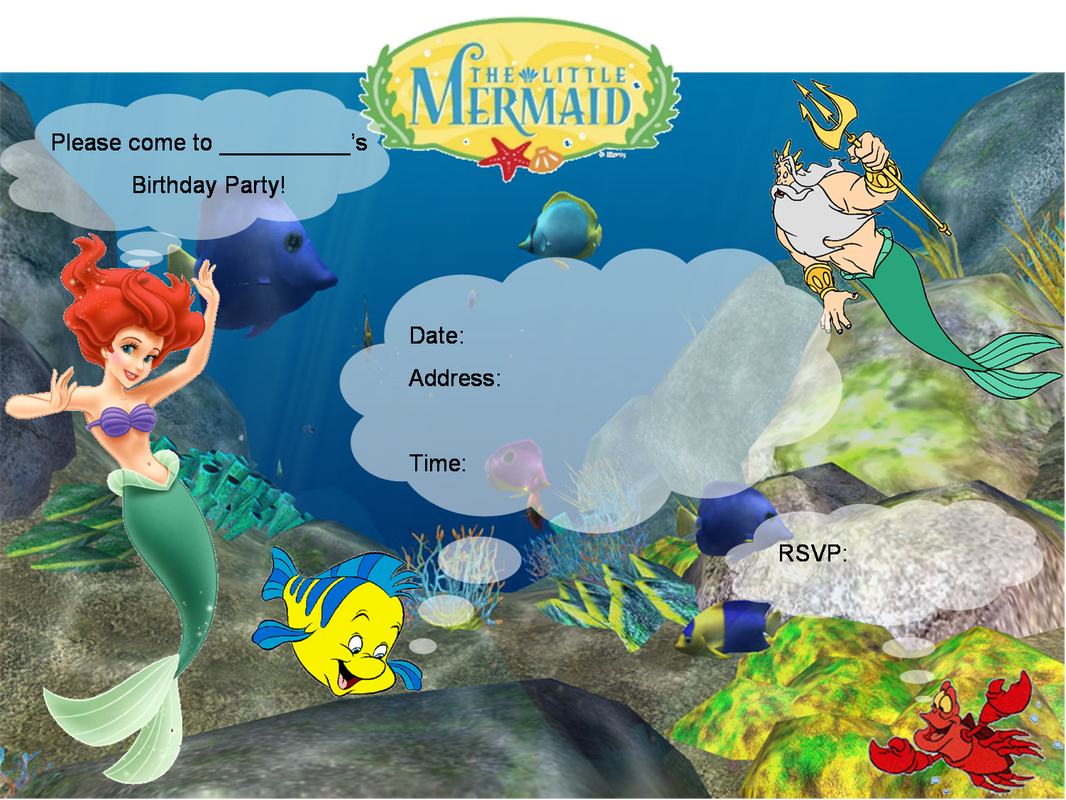 Free Little Mermaid Birthday Invitation Templates