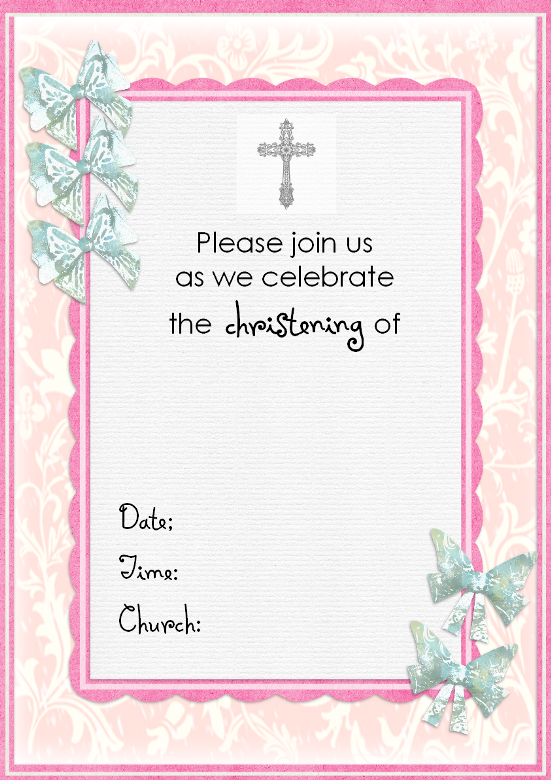 Free Printable Baby Boy Baptism Invitations