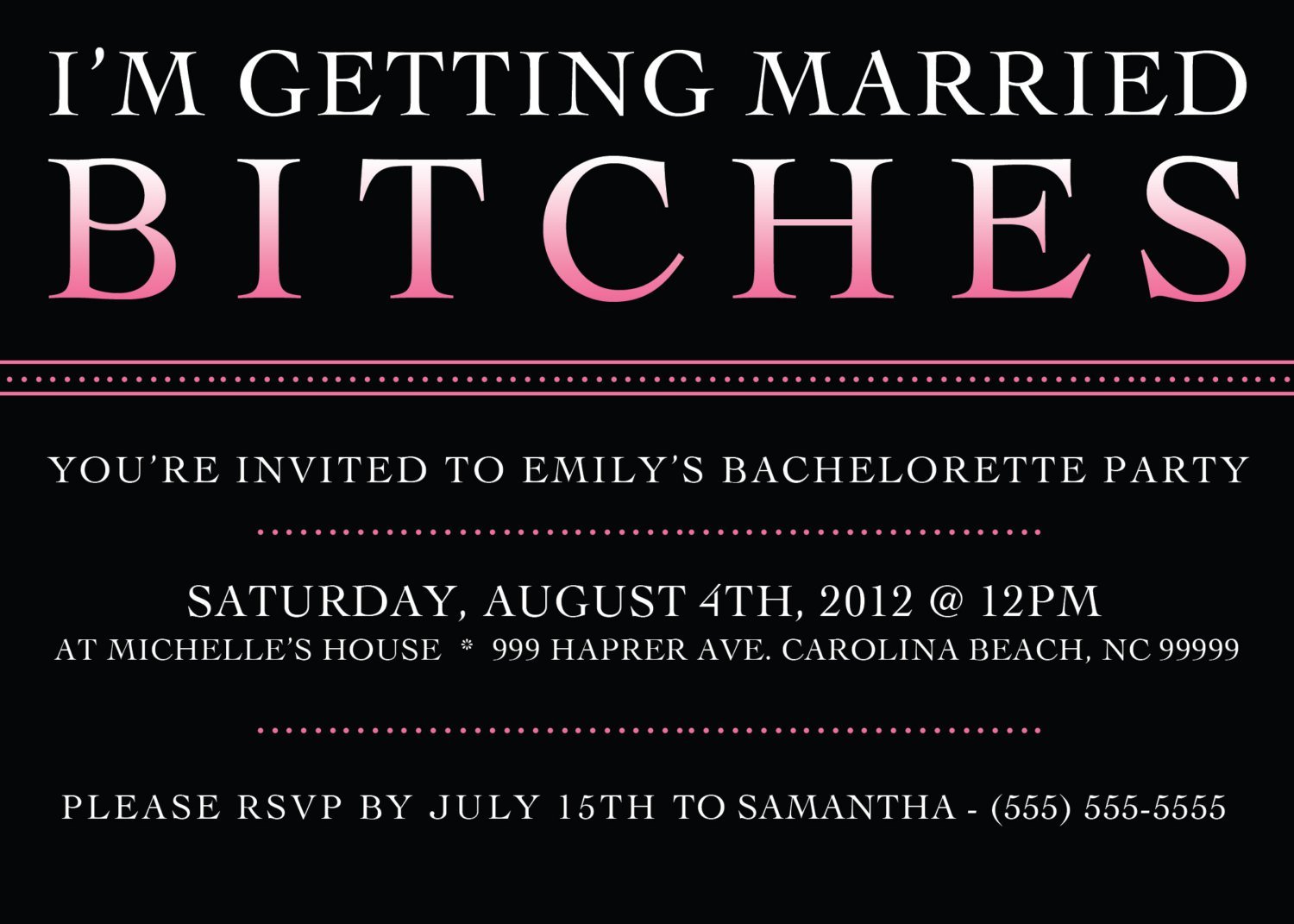 Free Printable Bachelorette Party Invitations