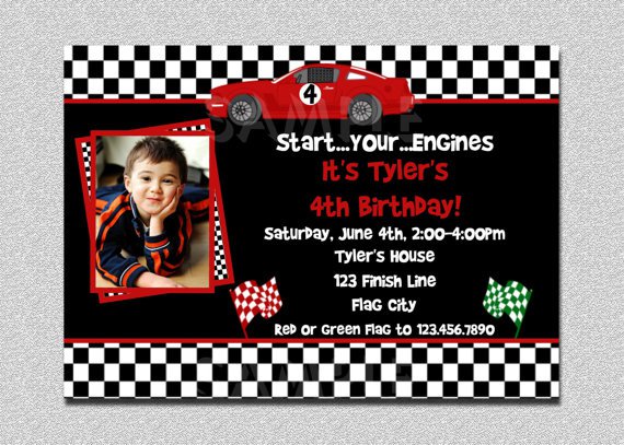 Free Printable Birthday Invitations Race Cars