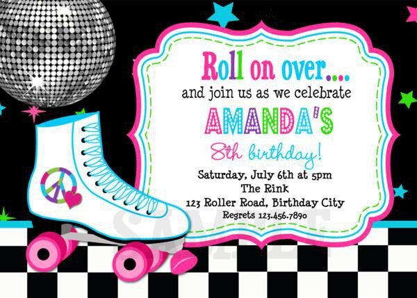 Free Printable Birthday Invitations Roller Skating