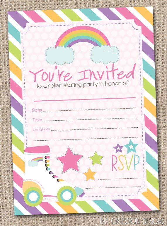 Free Printable Birthday Invitations Roller Skating