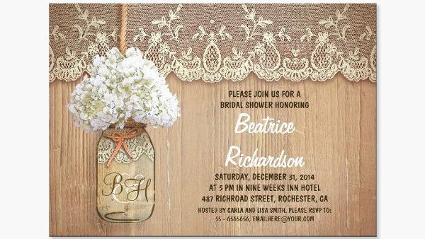 Free Printable Bridal Shower Invitations Rustic