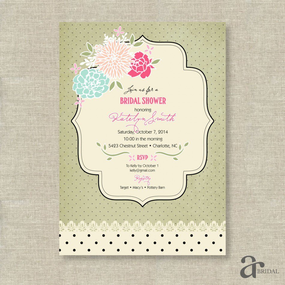 Free Printable Bridal Shower Invitations Vintage