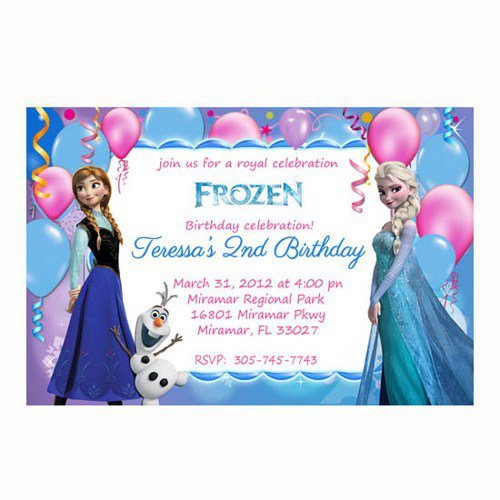 Free Printable Disney Frozen Birthday Party Invitations