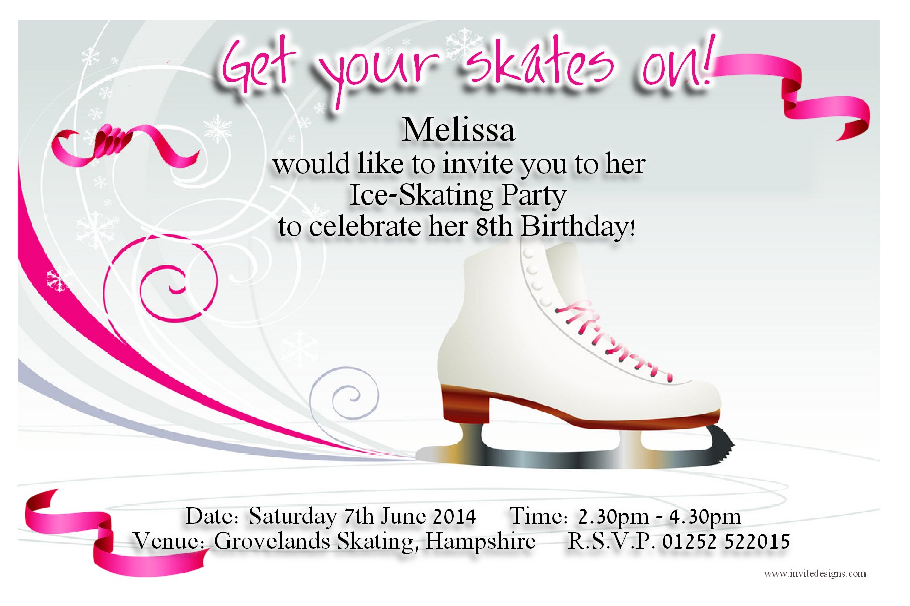 Free Printable Ice Skating Birthday Party Invitations Template