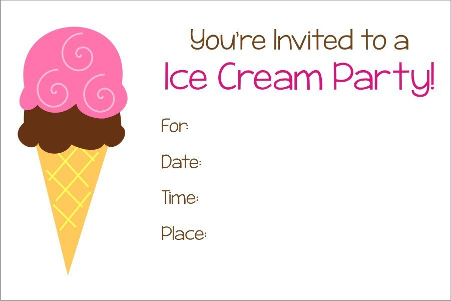 Free Printable Invitations Ice Cream.