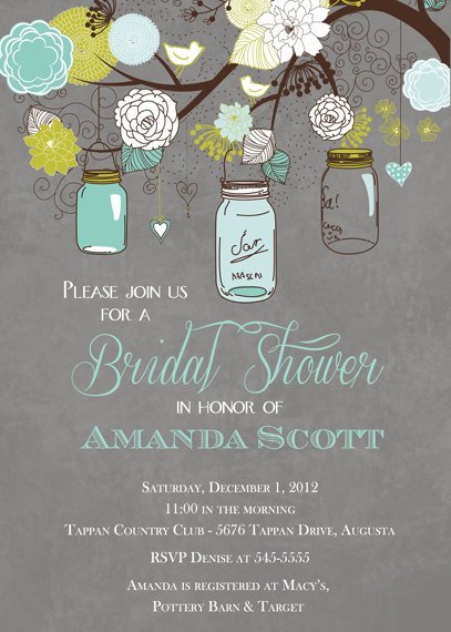 Free Printable Mason Jar Bridal Shower Invitations