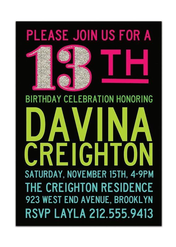 Free Printable Neon Invitations