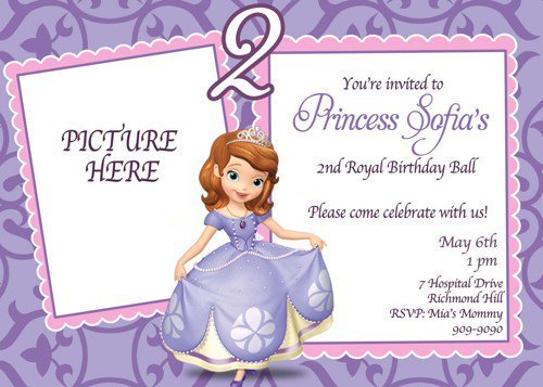 Free Printable Princess Sofia Birthday Invitations