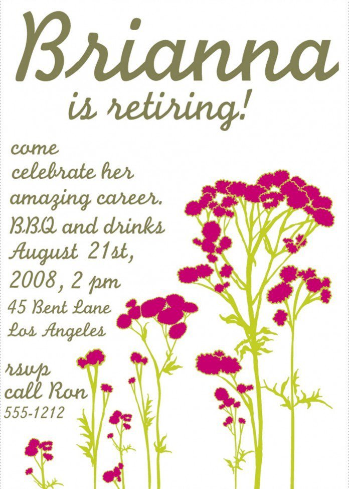 Free Printable Retirement Invitations