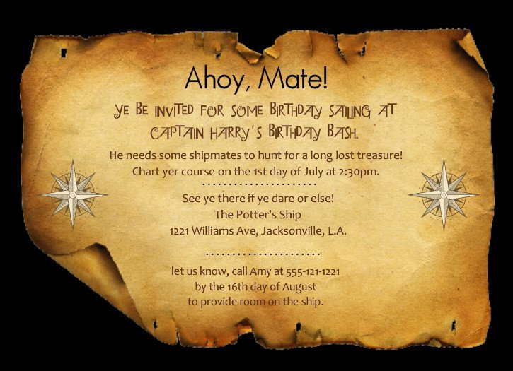 Free Printable Treasure Map Invitations