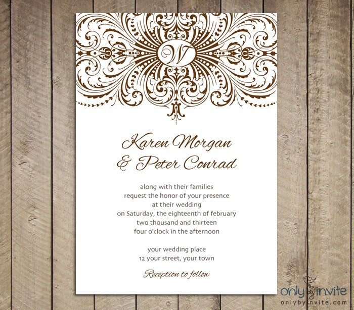 Free Printable Vintage Wedding Invitation Templates