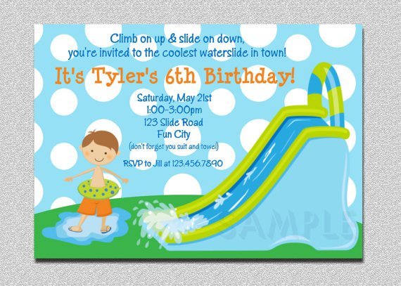 Free Printable Water Park Birthday Invitations