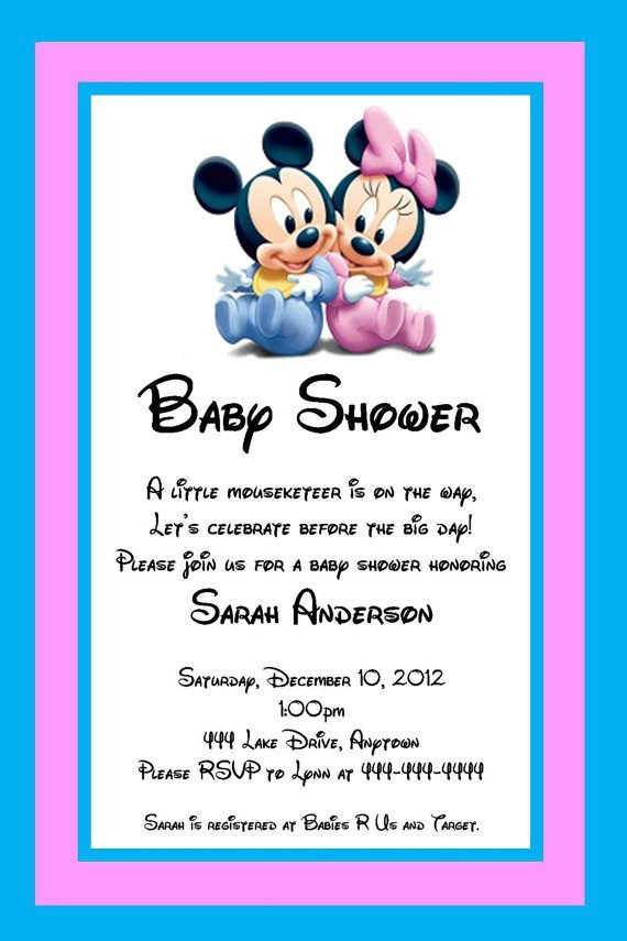 Free Twin Baby Shower Invitations Print