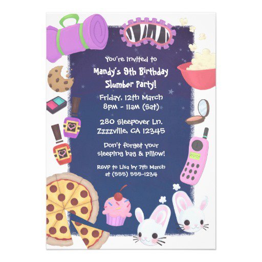 Girls Slumber Party Invitations