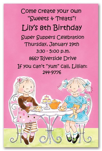 Girls Tea Party Invitation Wording