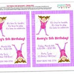 Gymnastics Birthday Invitations