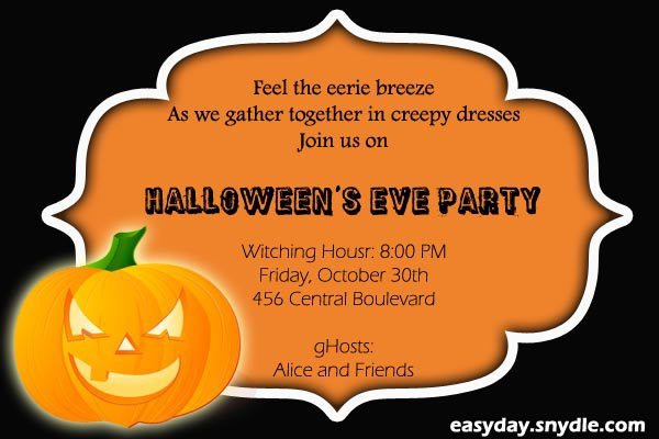 Halloween Party Invitation Wording Ideas