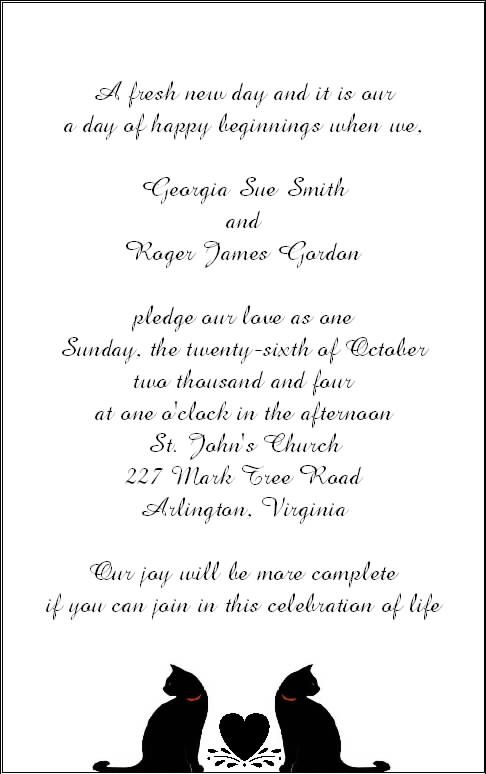 Halloween Wedding Reception Invitation Wording