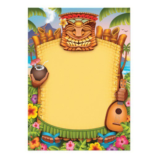 Hawaii Blank Party Invitations