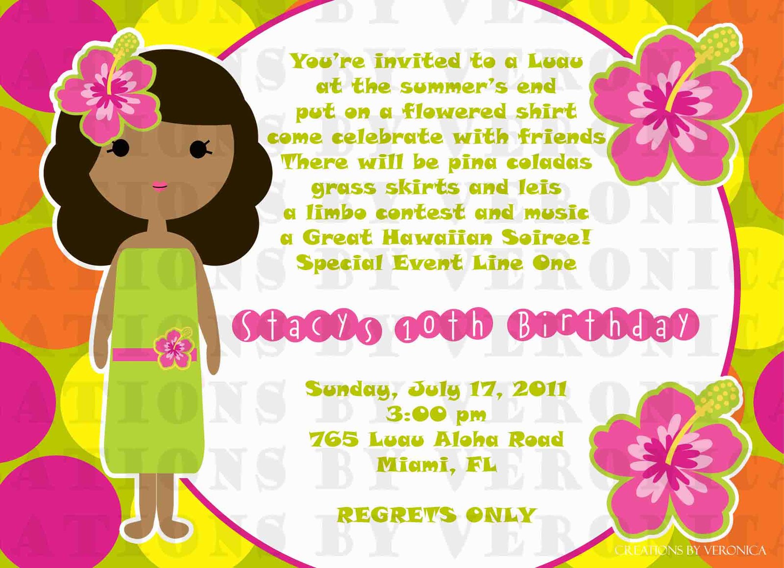 Hawaiian Birthday Invitations