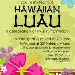 Hawaiian Luau Invitations Templates