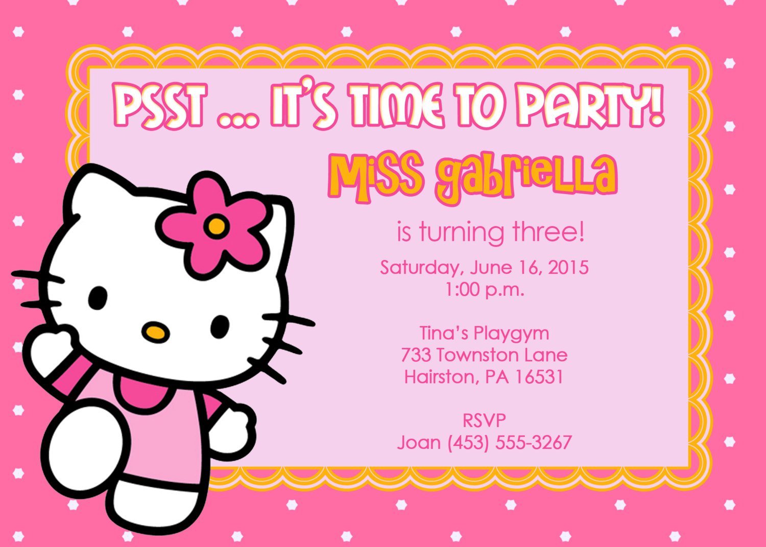 Hello Kitty Party Invitations Free Download
