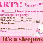 Hello Kitty Printable Sleepover Invitations