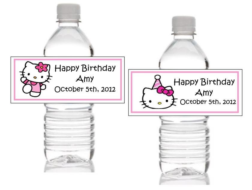 Hello Kitty Water Bottle Labels