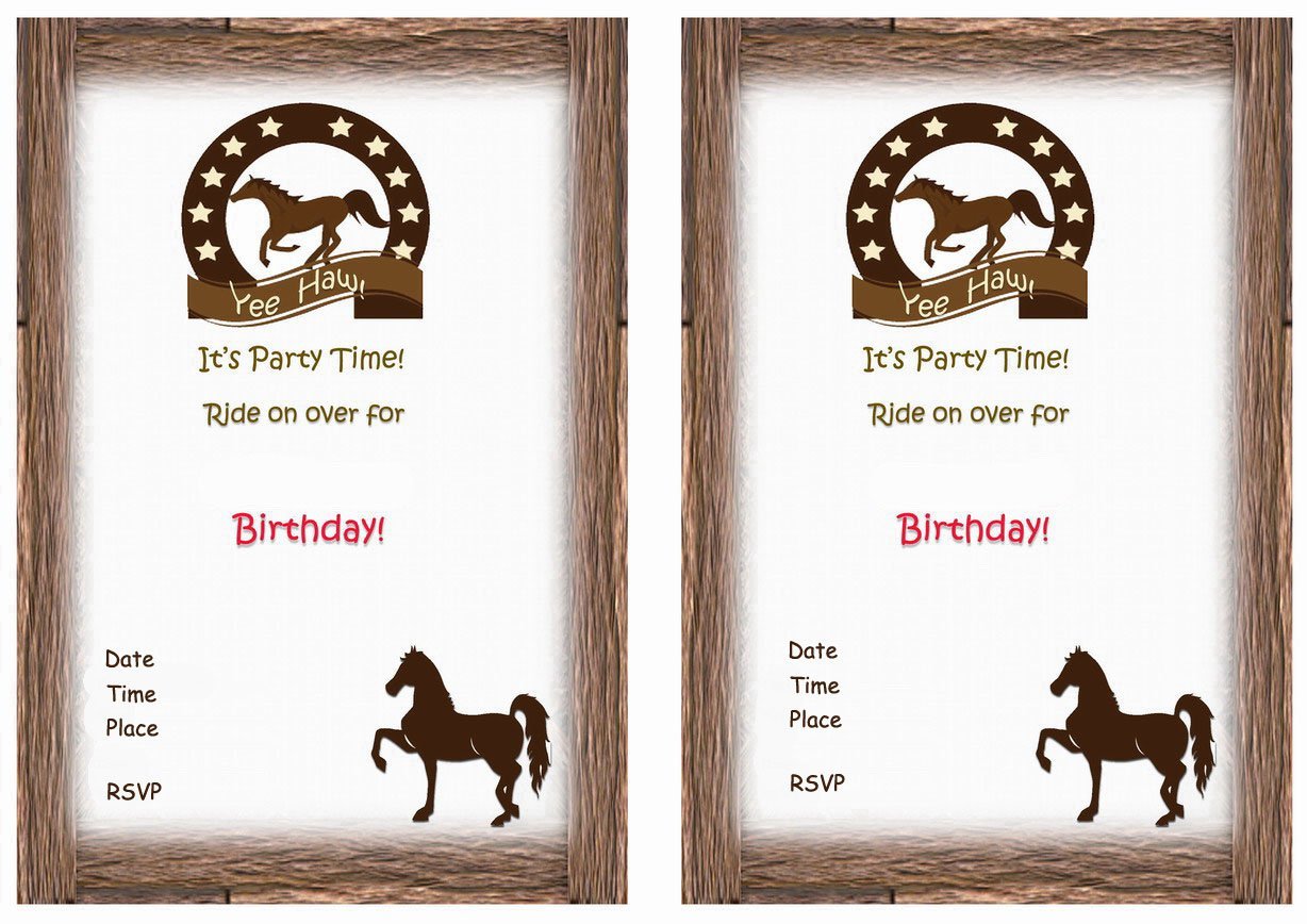 Horse Party Invitations Printable Free