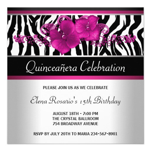 Hot Pink Quinceanera Invitations