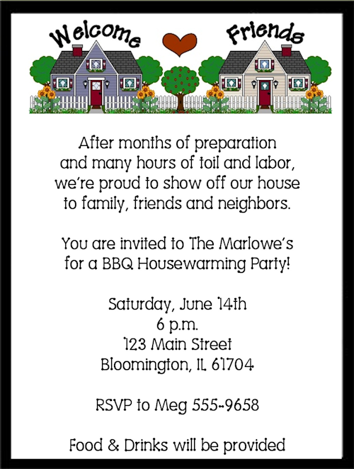 House Warming Party Invitations Free