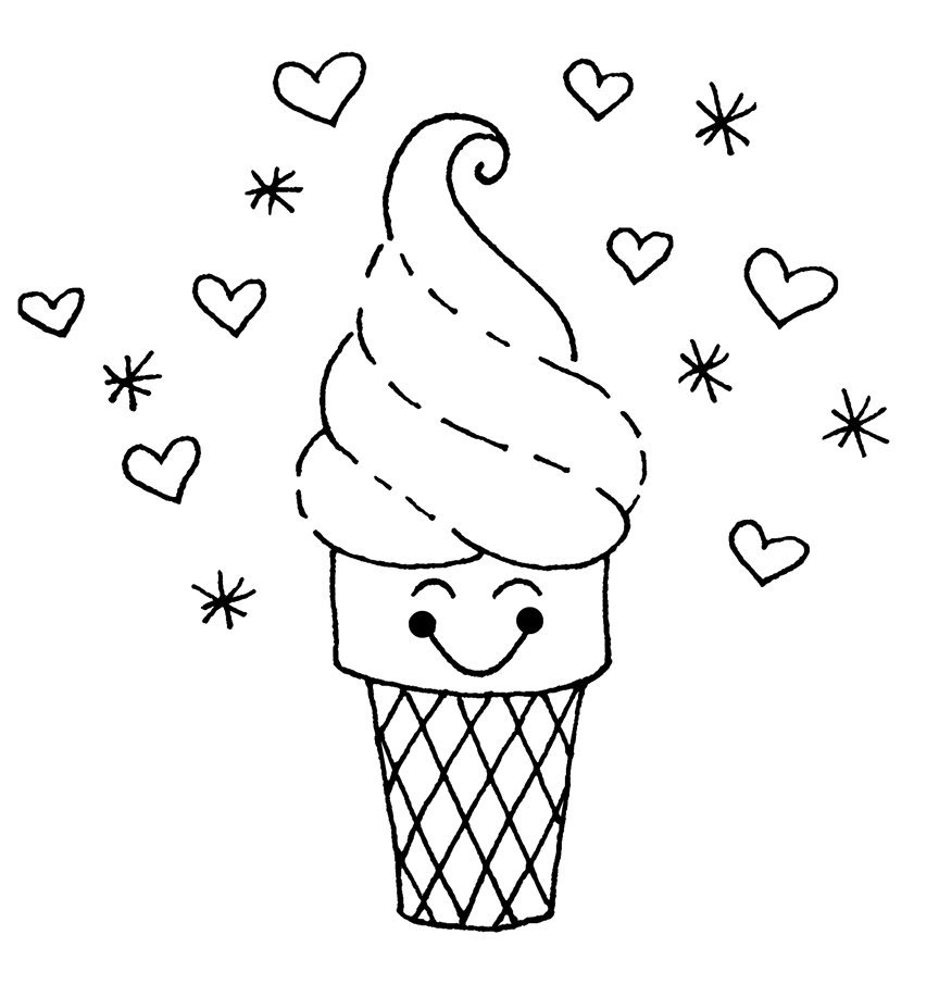 Ice Cream Cone Printable Coloring Pages