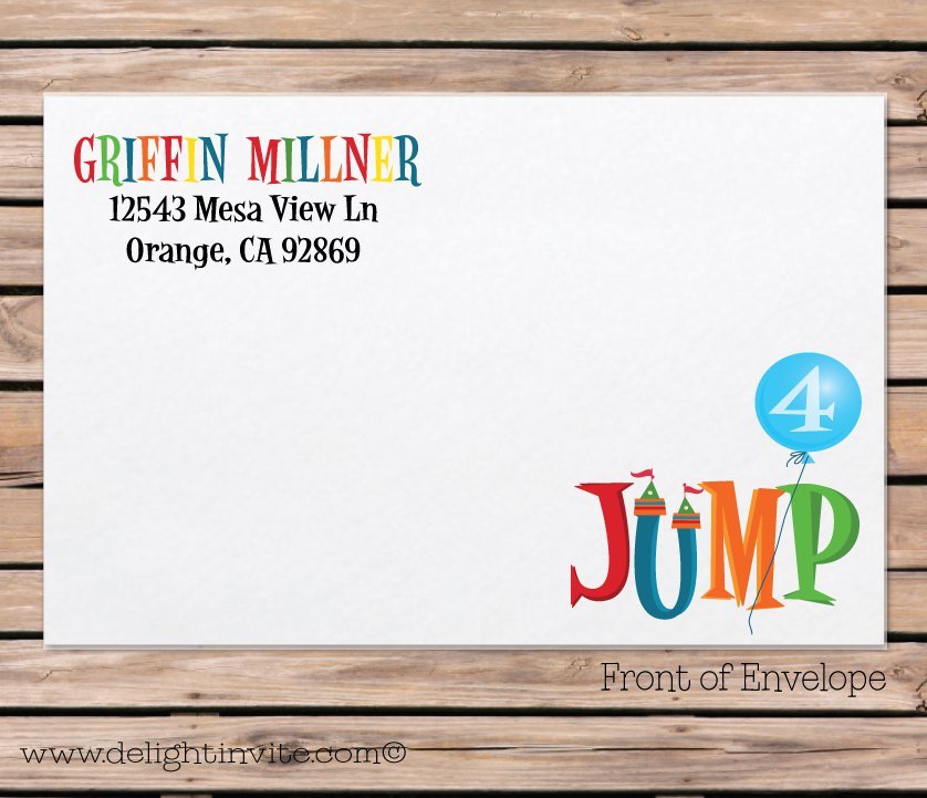 Jump Birthday Party Invitations