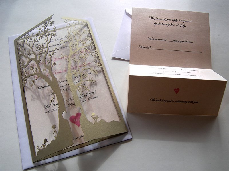 Laser Cut Tree Wedding Invitations