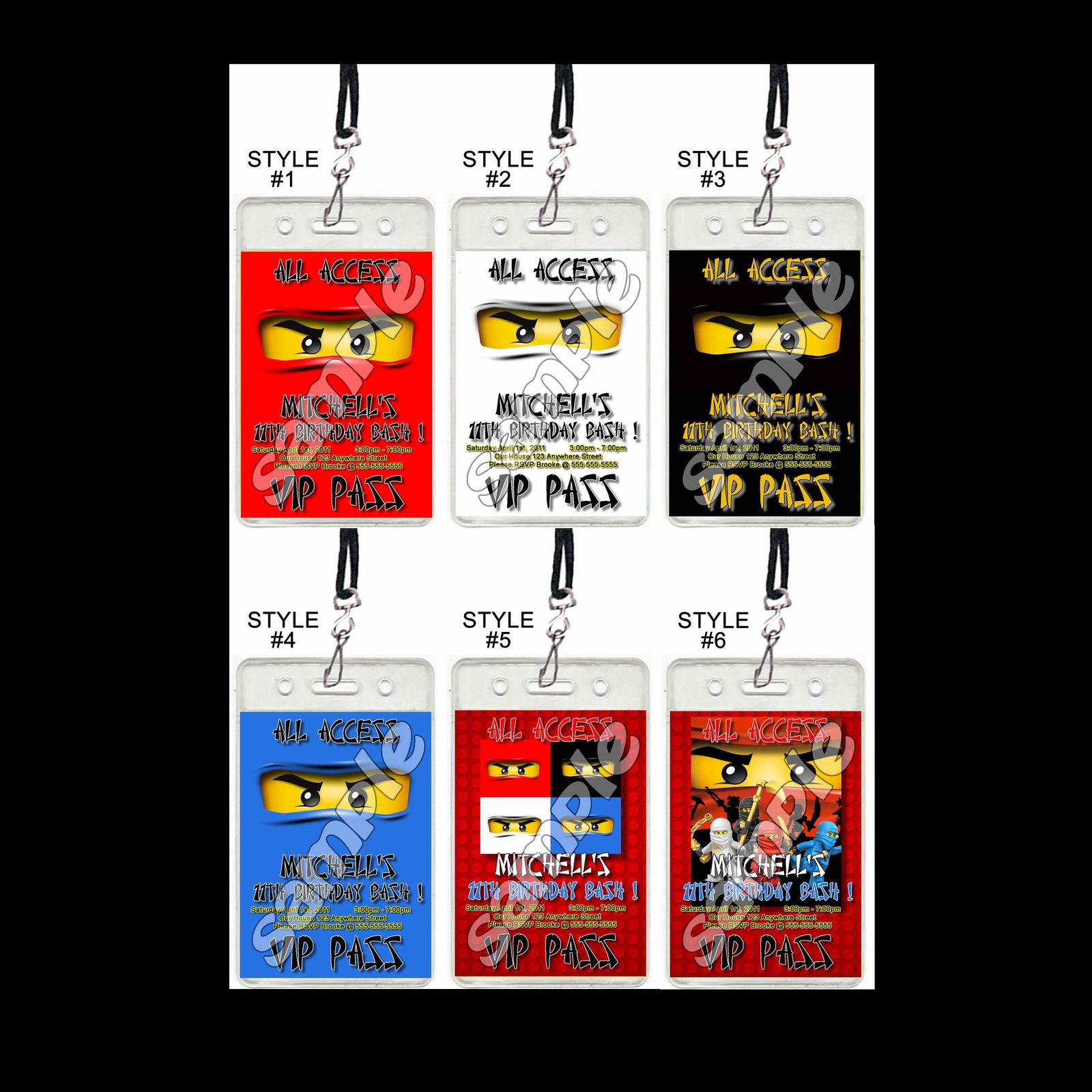 Lego Ninjago Party Invitations