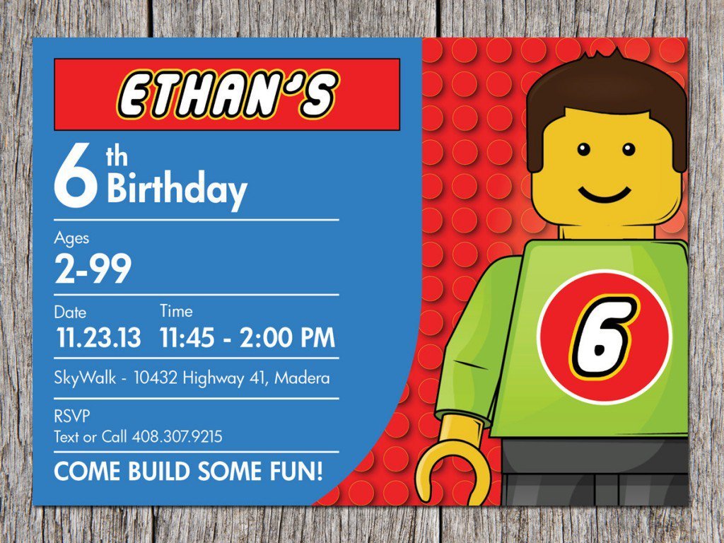 Lego Party Invitations