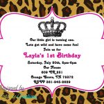 Leopard Princess 1st Birthday Invitations