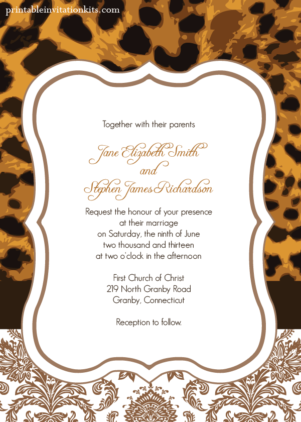 Leopard Print Invitations Printable