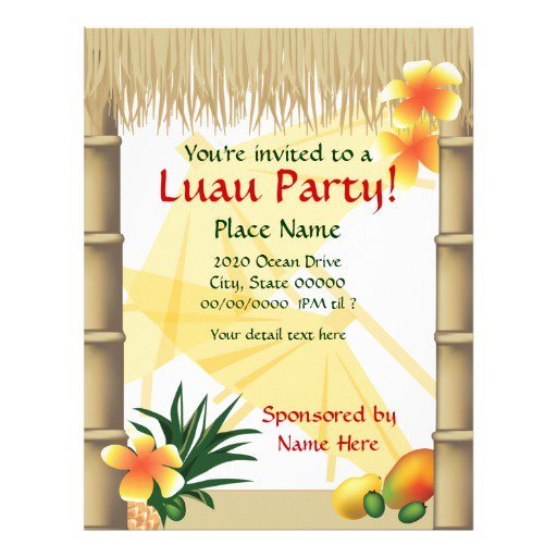 Luau Party Flyer Templates