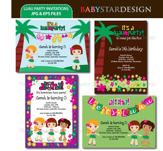 Luau Party Invitation Templates