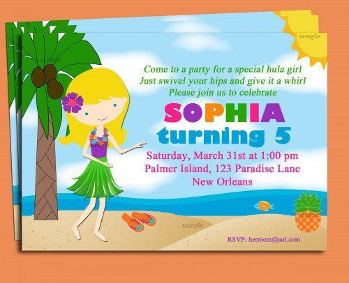 Luau Pool Party Invitation Wording