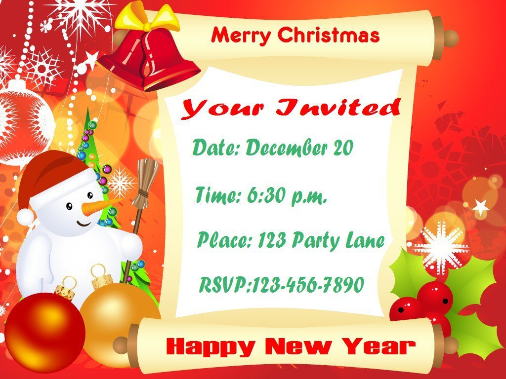 Lunch Office Holiday Party Invitation