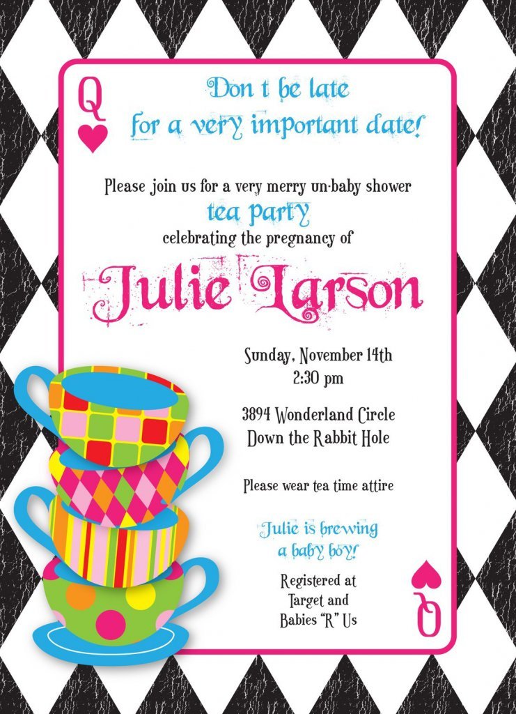 Mad Hatters Tea Party Invitations Printable